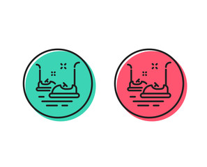 Bumper cars line icon. Amusement park sign. Positive and negative circle buttons concept. Good or bad symbols. Bumper cars Vector