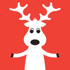 Christmas Moose on a red background