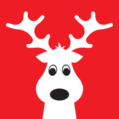 Christmas Moose on a red background