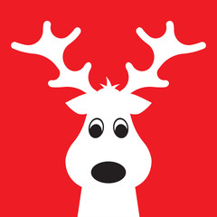 Christmas Moose on a red background