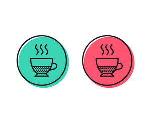 Doppio coffee icon. Hot drink sign. Beverage symbol. Positive and negative circle buttons concept. Good or bad symbols. Doppio Vector