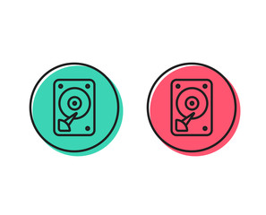 HDD icon. Hard disk storage sign. Hard drive memory symbol. Positive and negative circle buttons concept. Good or bad symbols. HDD Vector