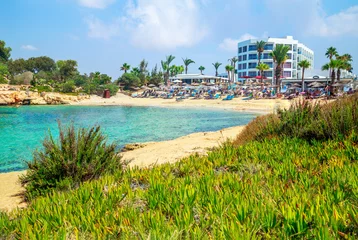 Foto op Canvas A view of a azzure water and Nissi beach in Aiya Napa, Cyprus © Marcin Krzyzak