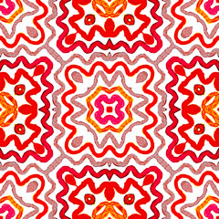 Wine red Geometric Watercolor. Amazing Seamless Pa