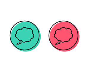 Comic Speech bubble line icon. Chat sign. Communication or Comment symbol. Positive and negative circle buttons concept. Good or bad symbols. Comic message Vector