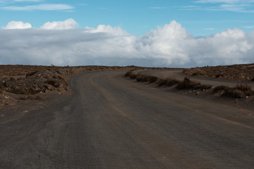 scenic early morning desert road