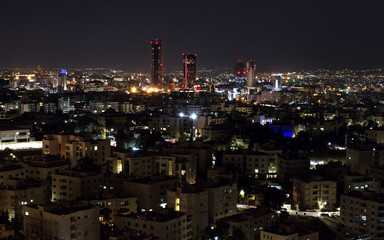 Fototapeta na wymiar Amman city skyline the capital of jordan at night