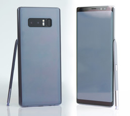 Gray smartphone with pen