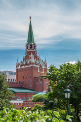 The famous Alexander Garden near the walls of the Moscow Kremlin