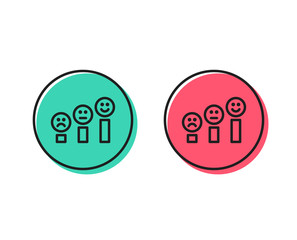 Customer satisfaction line icon. Positive feedback sign. Smile chart symbol. Positive and negative circle buttons concept. Good or bad symbols. Customer satisfaction Vector
