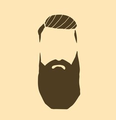 hairstyle and beard in a realistic style