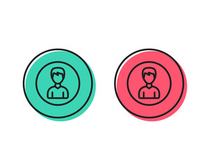 User line icon. Profile Avatar sign. Male Person silhouette symbol. Positive and negative circle buttons concept. Good or bad symbols. Person Vector