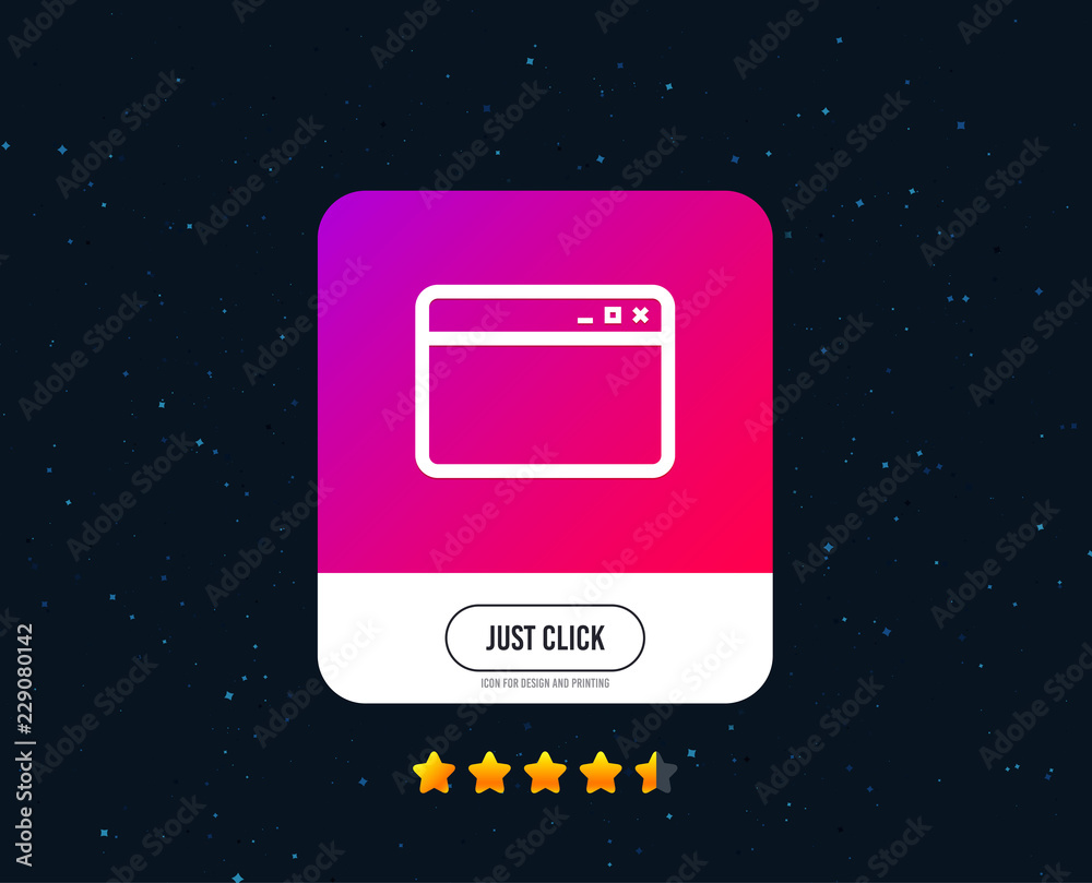 Poster browser window icon. internet page symbol. website empty template sign. web or internet icon design.