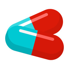 Medical pills icon. Flat illustration of medical pills vector icon for web design