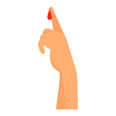 Finger blood test icon. Flat illustration of finger blood test vector icon for web design