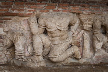 ayttaya ruined temple wall