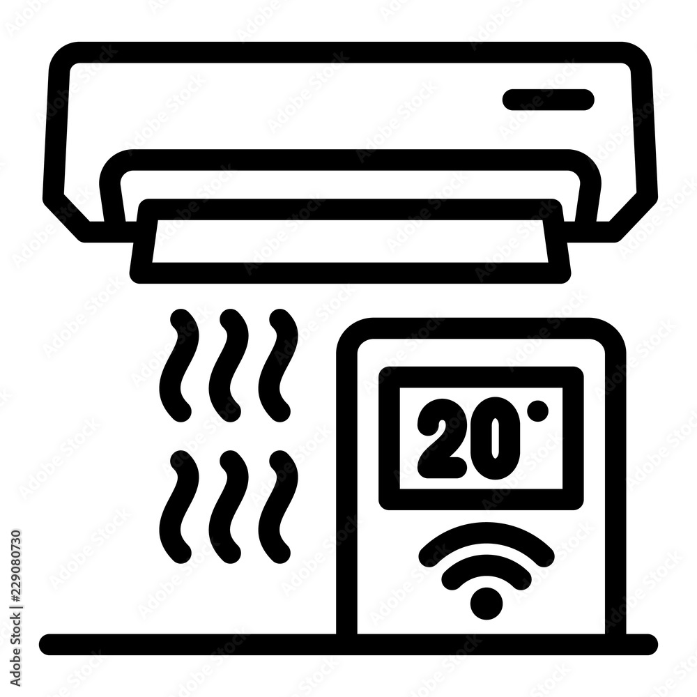 Poster conditioner control icon. outline conditioner control vector icon for web design isolated on white b