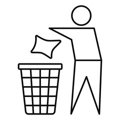 Drop garbage icon. Outline illustration of drop garbage vector icon for web design isolated on white background