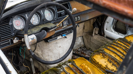 Autowrack Lenkrad seitlich