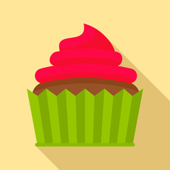 Cannabis cake icon. Flat illustration of cannabis cake vector icon for web design