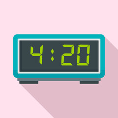 Digital alarm clock icon. Flat illustration of digital alarm clock vector icon for web design