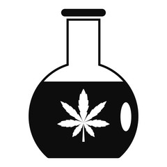 Marijuana flask icon. Simple illustration of marijuana flask vector icon for web design isolated on white background