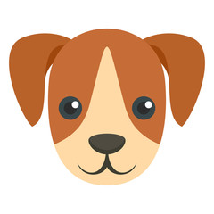 Cute dog mascot icon. Flat illustration of cute dog mascot vector icon for web design