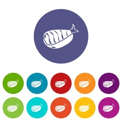 Sushi lunch icon. Simple illustration of sushi lunch vector icon for web