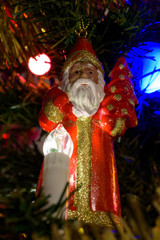 Figure of Santa Claus on a Christmas tree