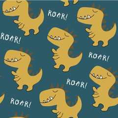 childish dinosaur seamless pattern . vector illustration for t shirt, kids fashion, fabric