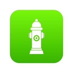 Hydrant icon digital green for any design isolated on white vector illustration