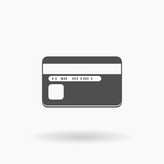 Credit Card vector Icon Illustration silhouette.
