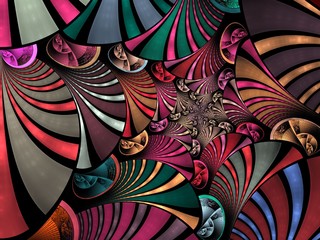 Obraz premium Symmetrical fractal flower red, digital artwork for creative graphic