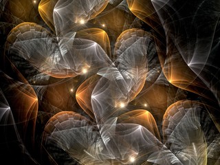 Abstract colorful fractal flower light, digital artwork for creative graphic