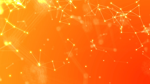 Abstract Orange Plexus Background Hi-Tech Networking Illustration