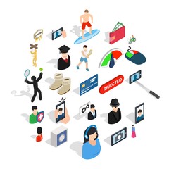 Panjandrum icons set. Isometric set of 25 panjandrum vector icons for web isolated on white background