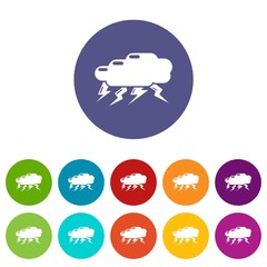 Obraz premium Thunder cloud icon. Simple illustration of thunder cloud vector icon for web