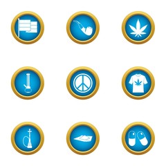 Against war icons set. Flat set of 9 against war vector icons for web isolated on white background