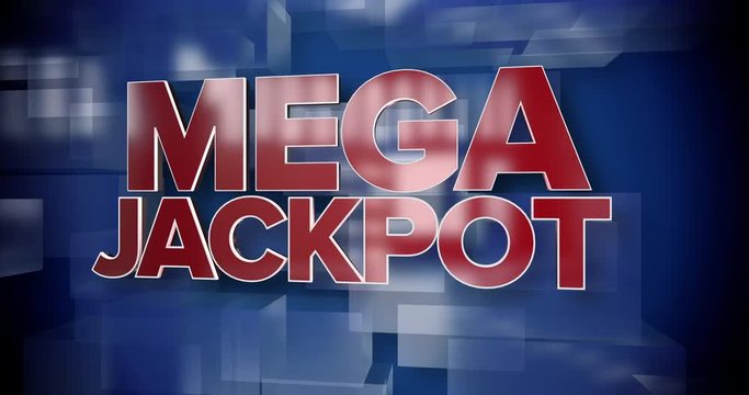 A red and blue dynamic 3D Mega Jackpot title page background animation.	 	