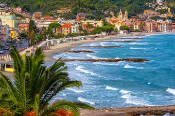 Fototapete Rund Laigueglia town on italian Riviera, Alassio, Liguria, Italy © Boris Stroujko