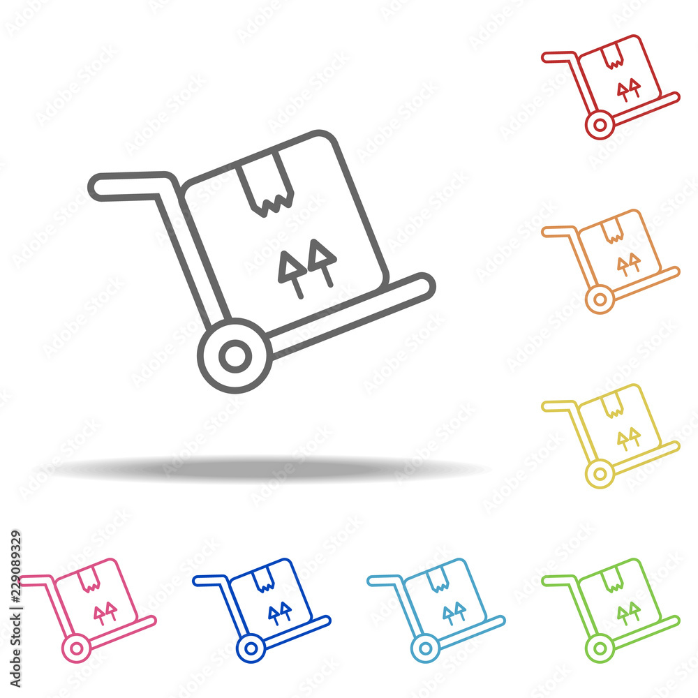 Poster move box icon. elements of global logistics in multi color style icons. simple icon for websites, we