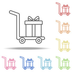 Send gift icon. Elements of Global Logistics in multi color style icons. Simple icon for websites, web design, mobile app, info graphics