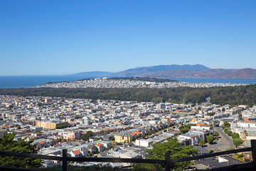 Fototapeta na wymiar Aerial wide view of San Francisco western part
