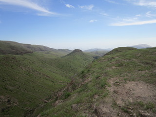 landscape with mountains and clouds