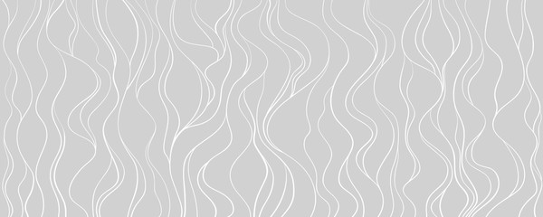 Wavy background. Hand drawn waves. Seamless wallpaper on horizontally surface. Stripe texture with many lines. Waved pattern. Line art. Print for banners, flyers or posters