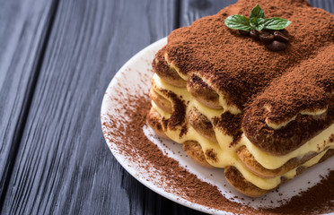 Homemade tiramisu cake