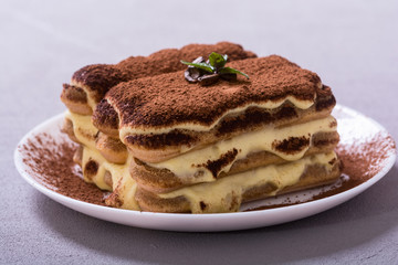 Homemade tiramisu cake