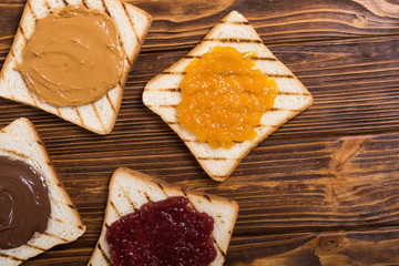Mix of butter sandwich