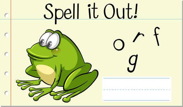 Spell English word frog