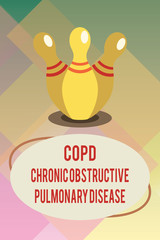Handwriting text Copd Chronic Obstructive Pulmonary Disease. Concept meaning Lung disease Difficulty to breath.